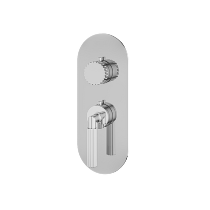 Aquabrass - Montebello Round Trim Set for 1 Shut-Off Thermostatic Valve