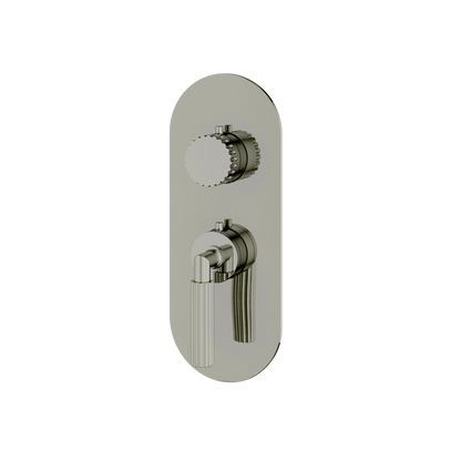 Aquabrass - Montebello Round Trim Set for 1 Shut-Off Thermostatic Valve