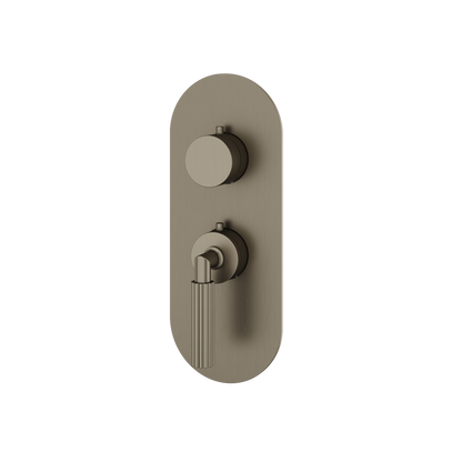 Aquabrass - Montecarlo Round Trim Set for 1 Shut-Off Thermostatic Valve