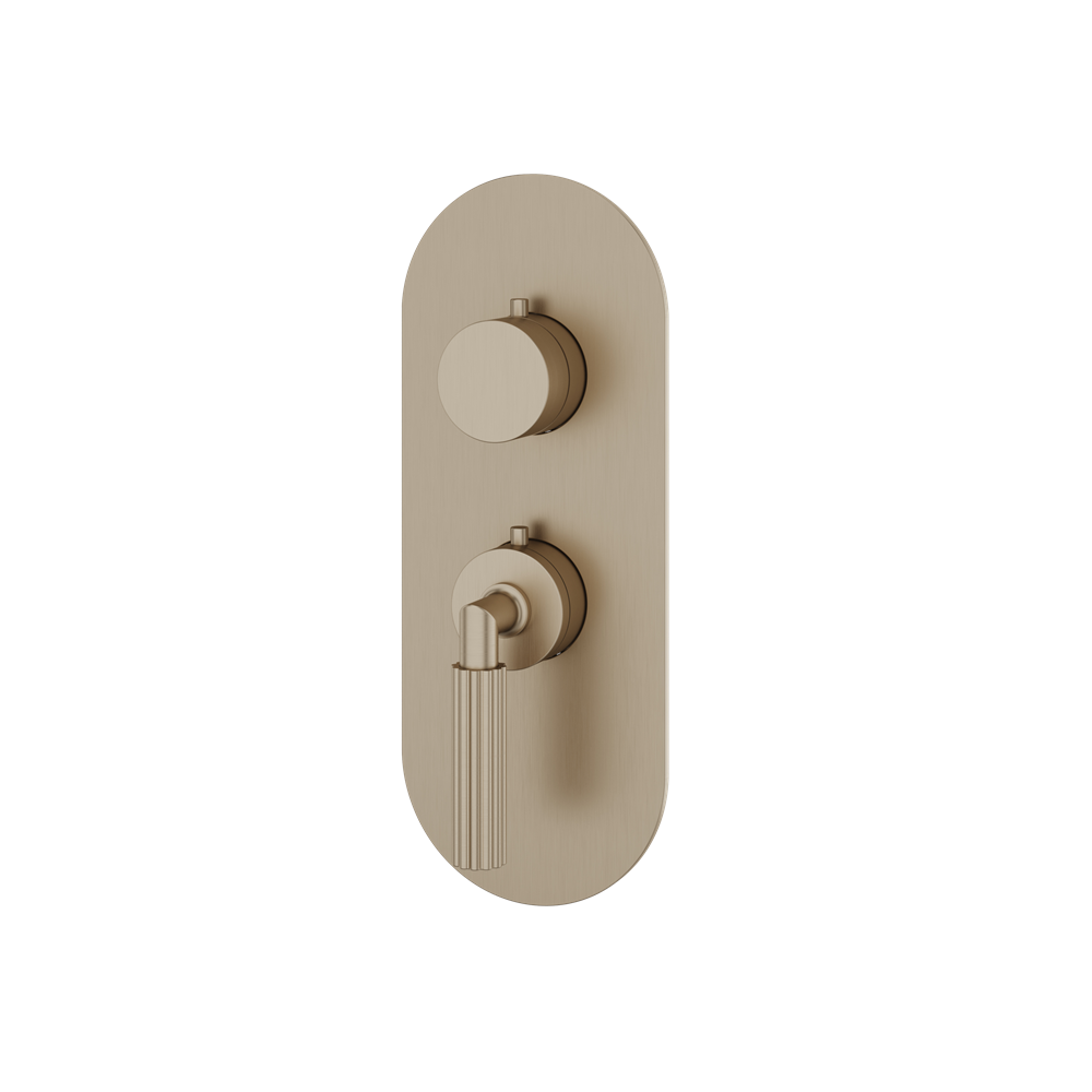 Aquabrass - Montecarlo Round Trim Set for 1 Shut-Off Thermostatic Valve
