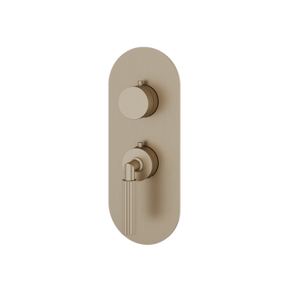 Aquabrass - Montecarlo Round Trim Set for 1 Shut-Off Thermostatic Valve