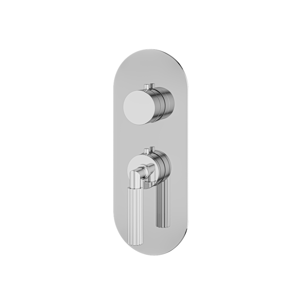 Aquabrass - Montecarlo Round Trim Set for 1 Shut-Off Thermostatic Valve