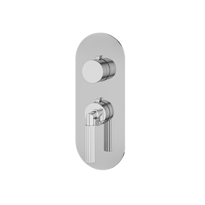 Aquabrass - Montecarlo Round Trim Set for 1 Shut-Off Thermostatic Valve