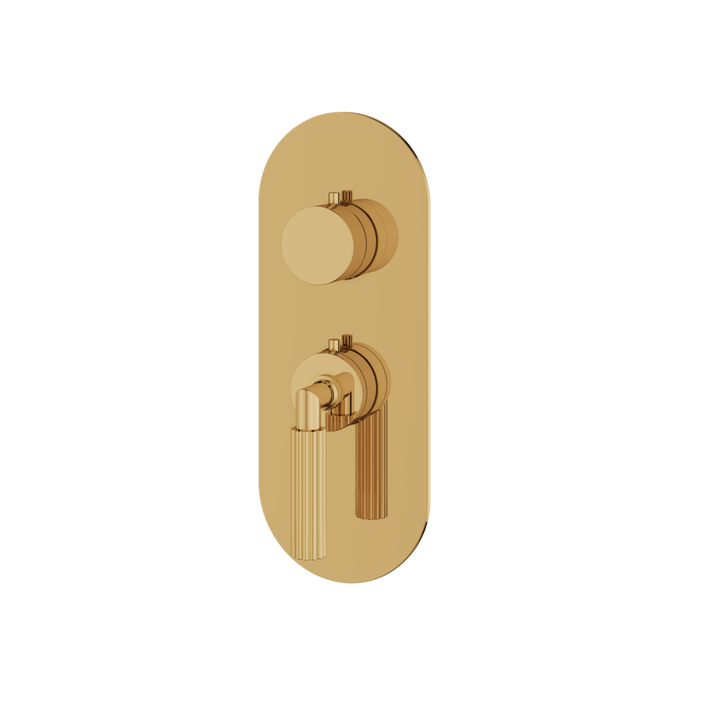 Aquabrass - Montecarlo Round Trim Set for 1 Shut-Off Thermostatic Valve