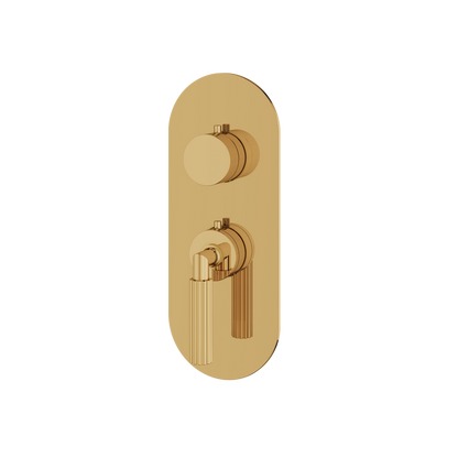 Aquabrass - Montecarlo Round Trim Set for 1 Shut-Off Thermostatic Valve