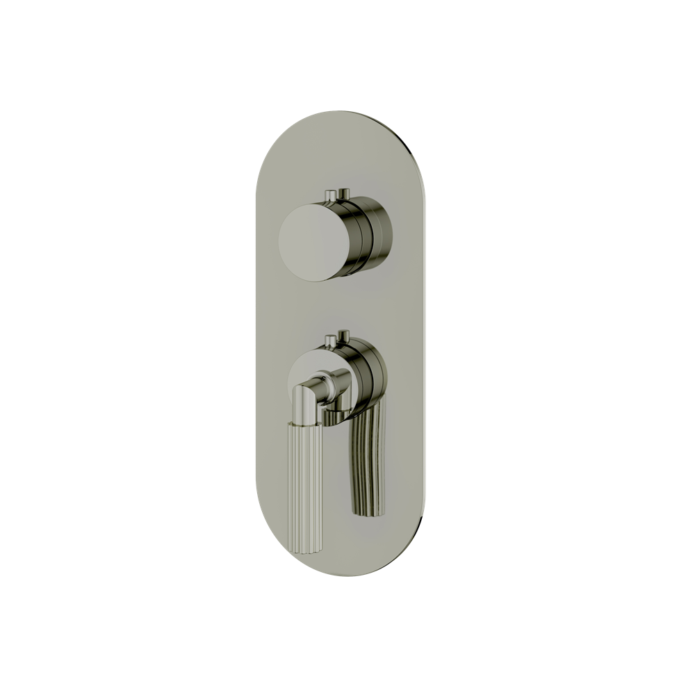 Aquabrass - Montecarlo Round Trim Set for 1 Shut-Off Thermostatic Valve