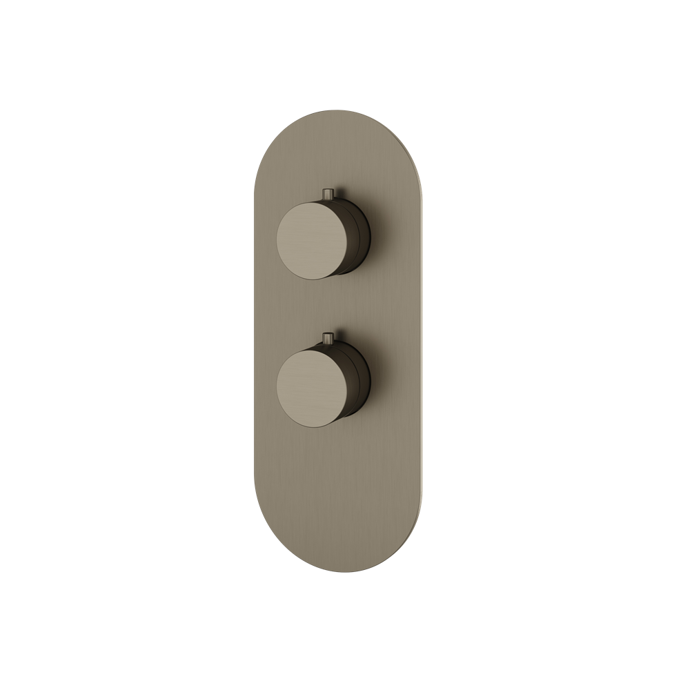 Aquabrass - Round Trim Set for 1 Shut-Off Thermostatic Valve