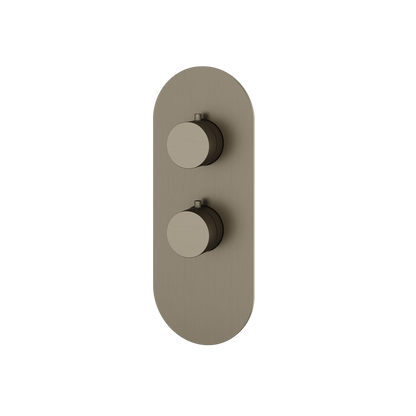 Aquabrass - Round Trim Set for 1 Shut-Off Thermostatic Valve