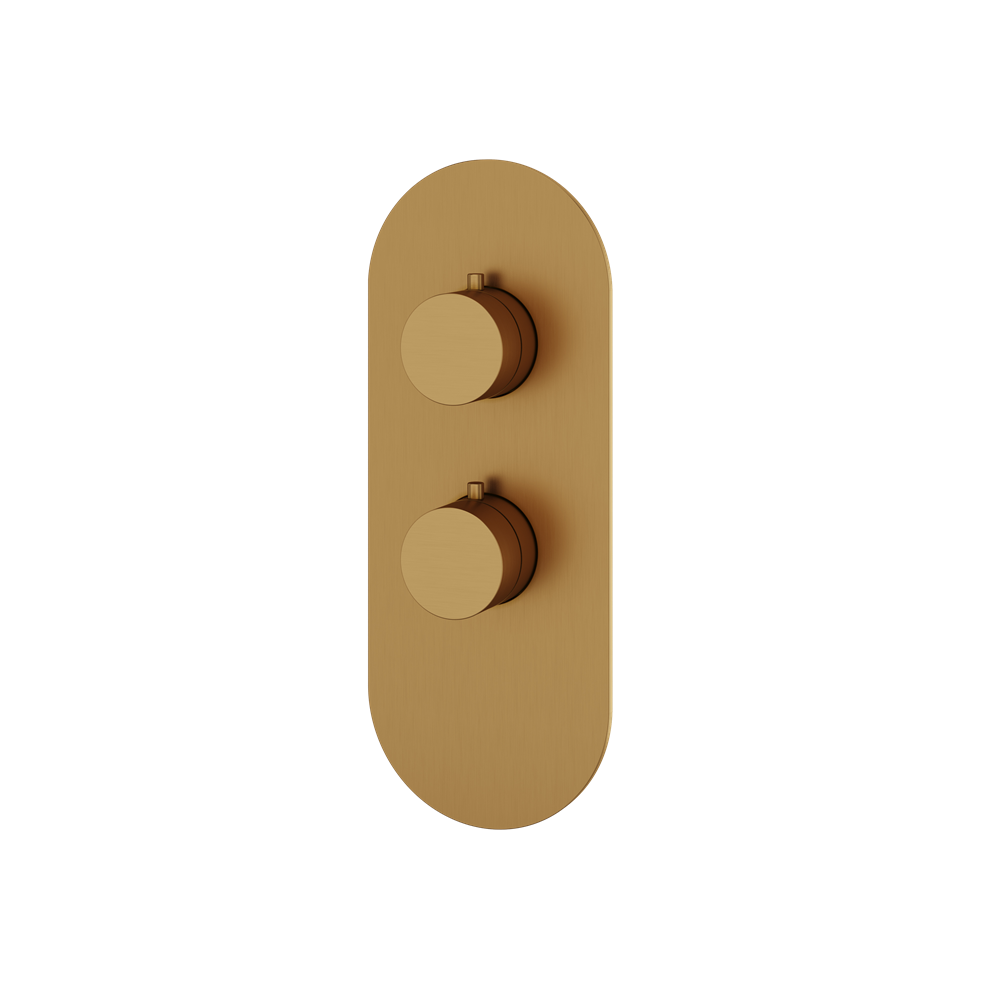 Aquabrass - Round Trim Set for 1 Shut-Off Thermostatic Valve