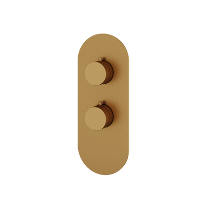Aquabrass - Round Trim Set for 1 Shut-Off Thermostatic Valve