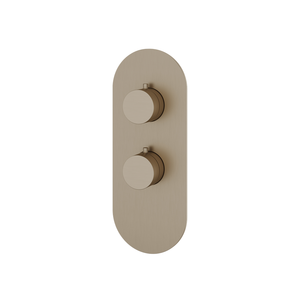 Aquabrass - Round Trim Set for 1 Shut-Off Thermostatic Valve