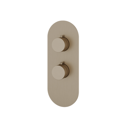 Aquabrass - Round Trim Set for 1 Shut-Off Thermostatic Valve