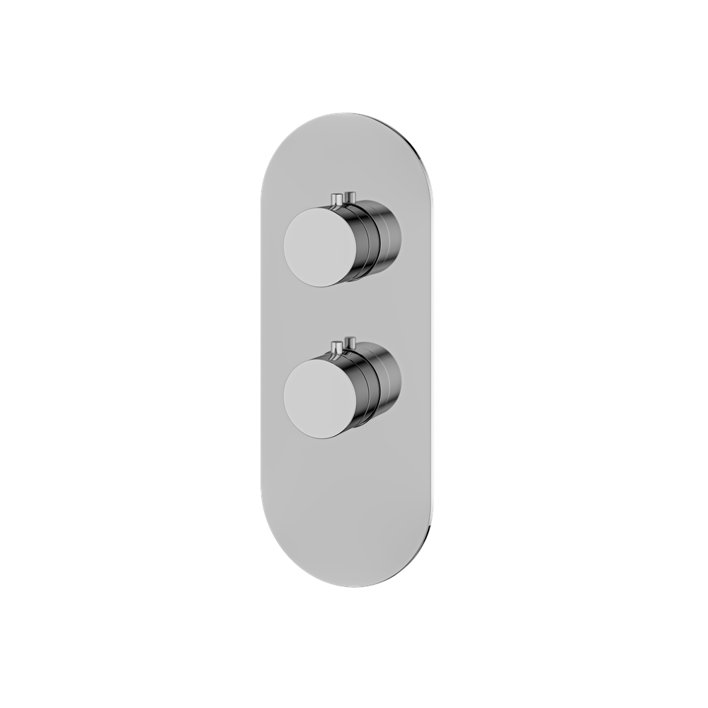 Aquabrass - Round Trim Set for 1 Shut-Off Thermostatic Valve
