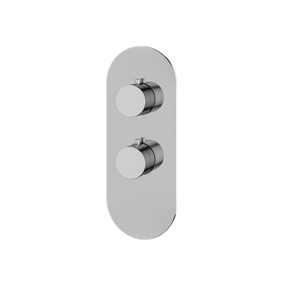 Aquabrass - Round Trim Set for 1 Shut-Off Thermostatic Valve