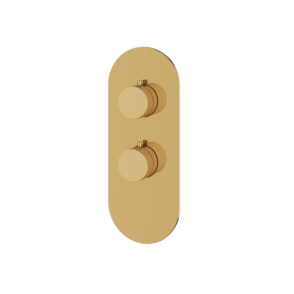 Aquabrass - Round Trim Set for 1 Shut-Off Thermostatic Valve