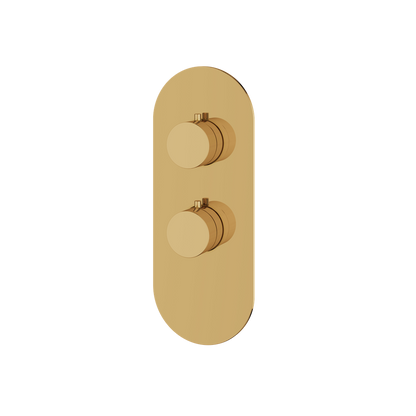 Aquabrass - Round Trim Set for 1 Shut-Off Thermostatic Valve
