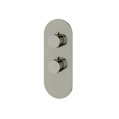 Aquabrass - Round Trim Set for 1 Shut-Off Thermostatic Valve