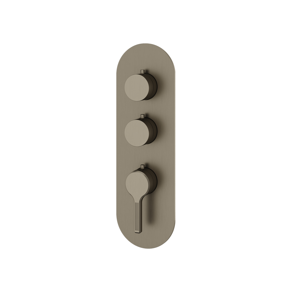 Aquabrass - Ariston Round Trim Set for 2 Shut-Off Thermostatic Valve