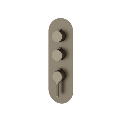 Aquabrass - Ariston Round Trim Set for 2 Shut-Off Thermostatic Valve