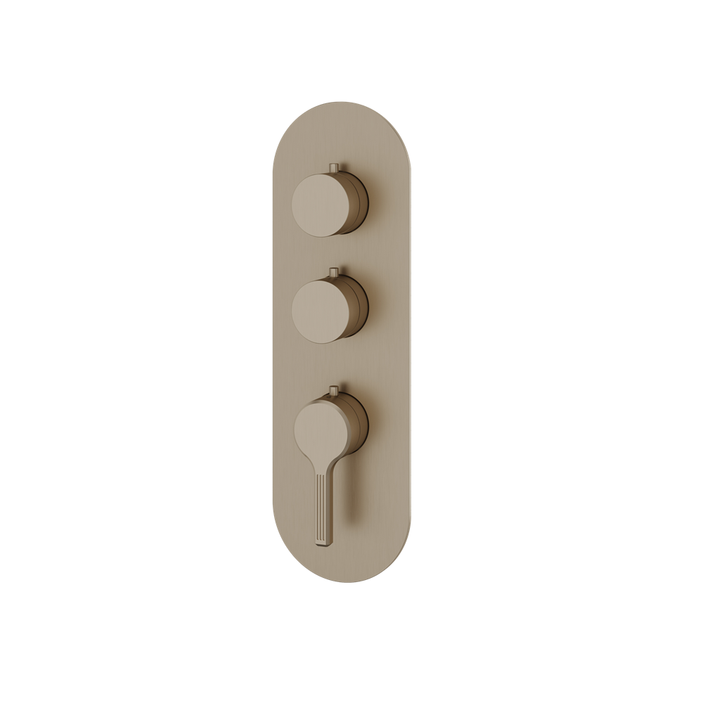 Aquabrass - Ariston Round Trim Set for 2 Shut-Off Thermostatic Valve