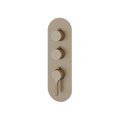 Aquabrass - Ariston Round Trim Set for 2 Shut-Off Thermostatic Valve