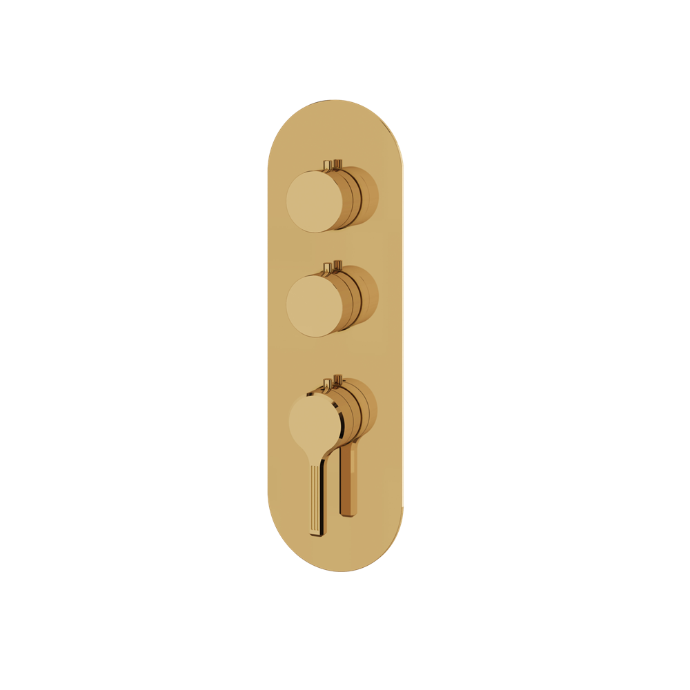 Aquabrass - Ariston Round Trim Set for 2 Shut-Off Thermostatic Valve