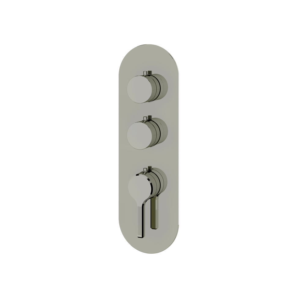 Aquabrass - Ariston Round Trim Set for 2 Shut-Off Thermostatic Valve