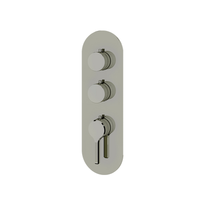 Aquabrass - Ariston Round Trim Set for 2 Shut-Off Thermostatic Valve