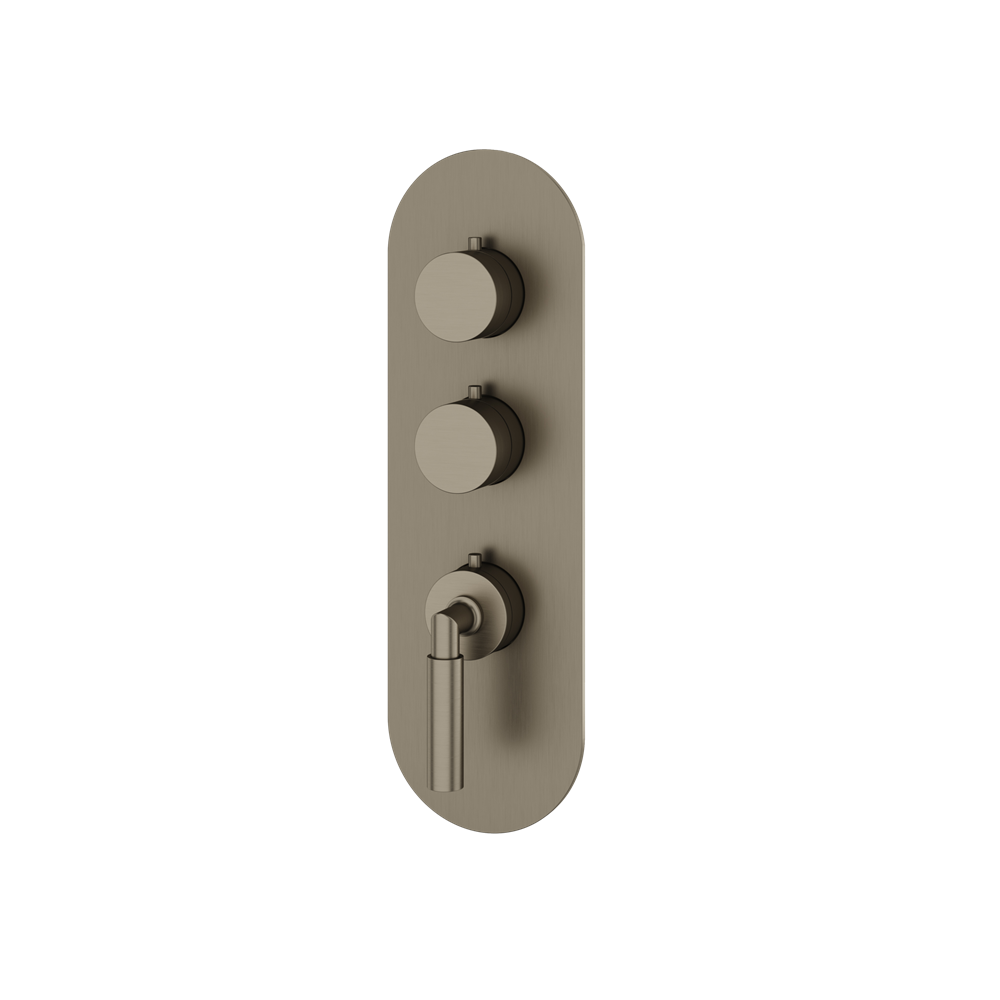 Aquabrass - Aria Round Trim Set for 2 Shut-Off Thermostatic Valve