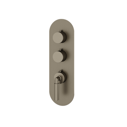 Aquabrass - Aria Round Trim Set for 2 Shut-Off Thermostatic Valve