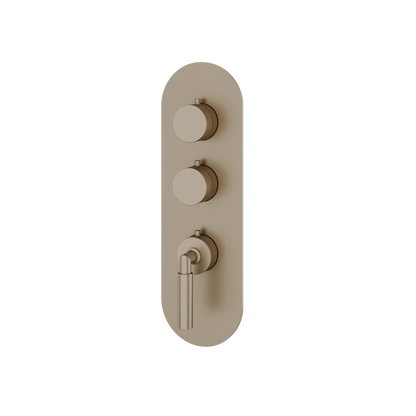 Aquabrass - Aria Round Trim Set for 2 Shut-Off Thermostatic Valve
