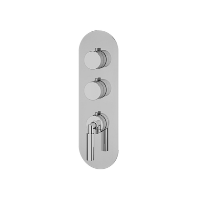 Aquabrass - Aria Round Trim Set for 2 Shut-Off Thermostatic Valve