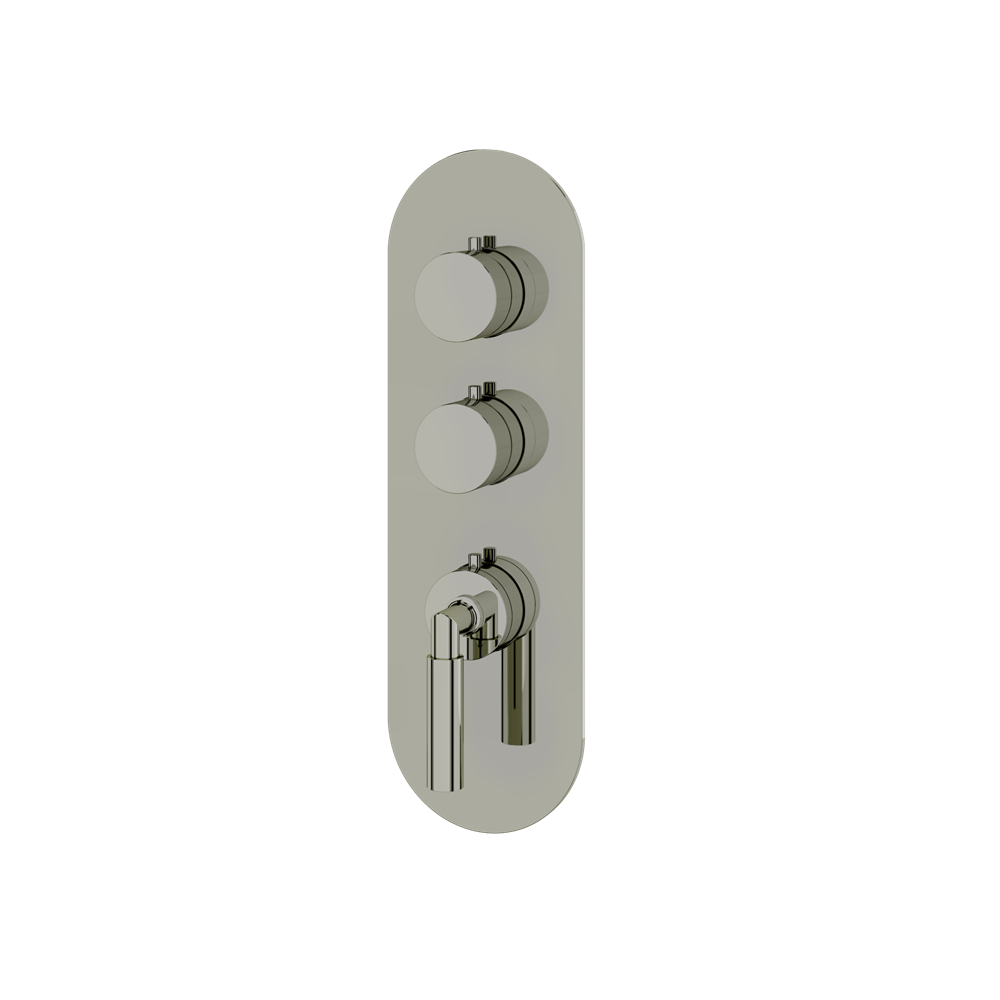 Aquabrass - Aria Round Trim Set for 2 Shut-Off Thermostatic Valve