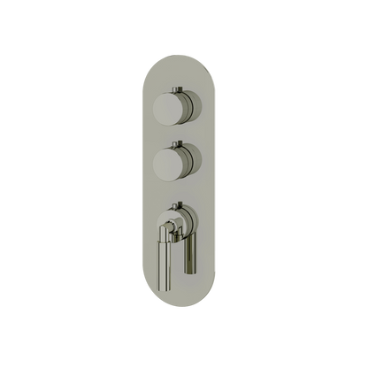 Aquabrass - Aria Round Trim Set for 2 Shut-Off Thermostatic Valve