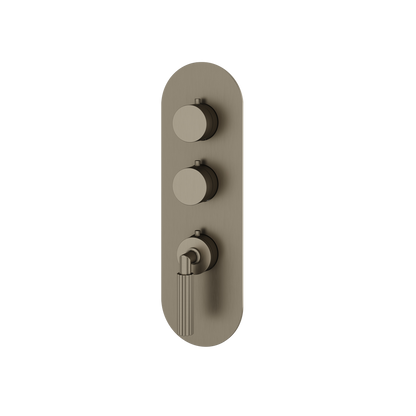 Aquabrass - Montecarlo Round Trim Set for 2 Shut-Off Thermostatic Valve