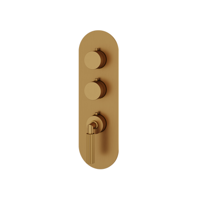 Aquabrass - Montecarlo Round Trim Set for 2 Shut-Off Thermostatic Valve