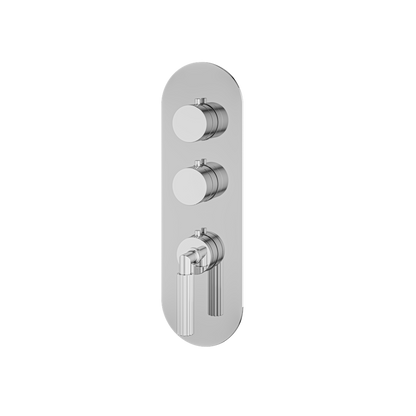Aquabrass - Montecarlo Round Trim Set for 2 Shut-Off Thermostatic Valve