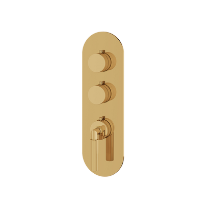 Aquabrass - Montecarlo Round Trim Set for 2 Shut-Off Thermostatic Valve