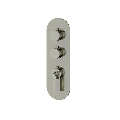 Aquabrass - Montecarlo Round Trim Set for 2 Shut-Off Thermostatic Valve