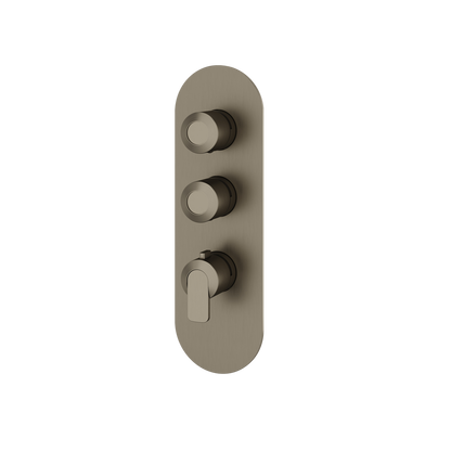 Aquabrass - C67 Round Trim Set for 2 Shut-Off Thermostatic Valve