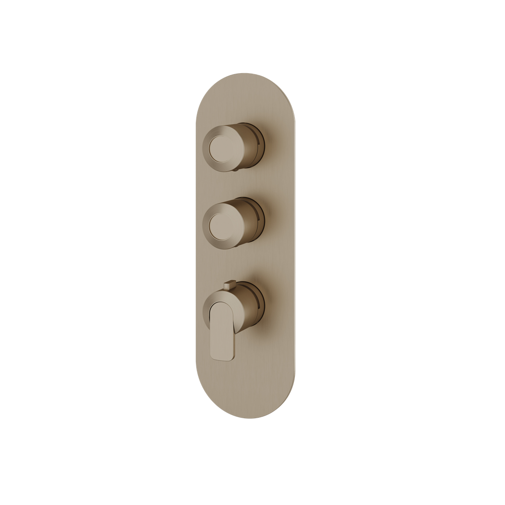 Aquabrass - C67 Round Trim Set for 2 Shut-Off Thermostatic Valve