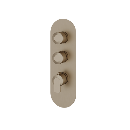 Aquabrass - C67 Round Trim Set for 2 Shut-Off Thermostatic Valve