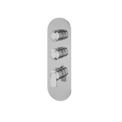 Aquabrass - C67 Round Trim Set for 2 Shut-Off Thermostatic Valve