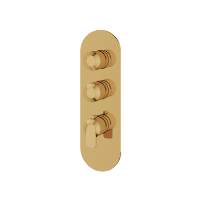Aquabrass - C67 Round Trim Set for 2 Shut-Off Thermostatic Valve