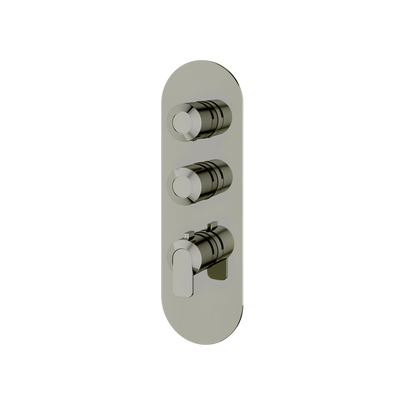 Aquabrass - C67 Round Trim Set for 2 Shut-Off Thermostatic Valve