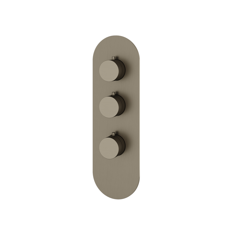 Aquabrass - Round Trim Set for 2 Shut-Off Thermostatic Valve