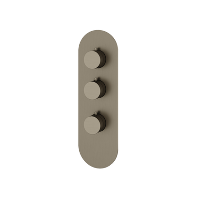 Aquabrass - Round Trim Set for 2 Shut-Off Thermostatic Valve