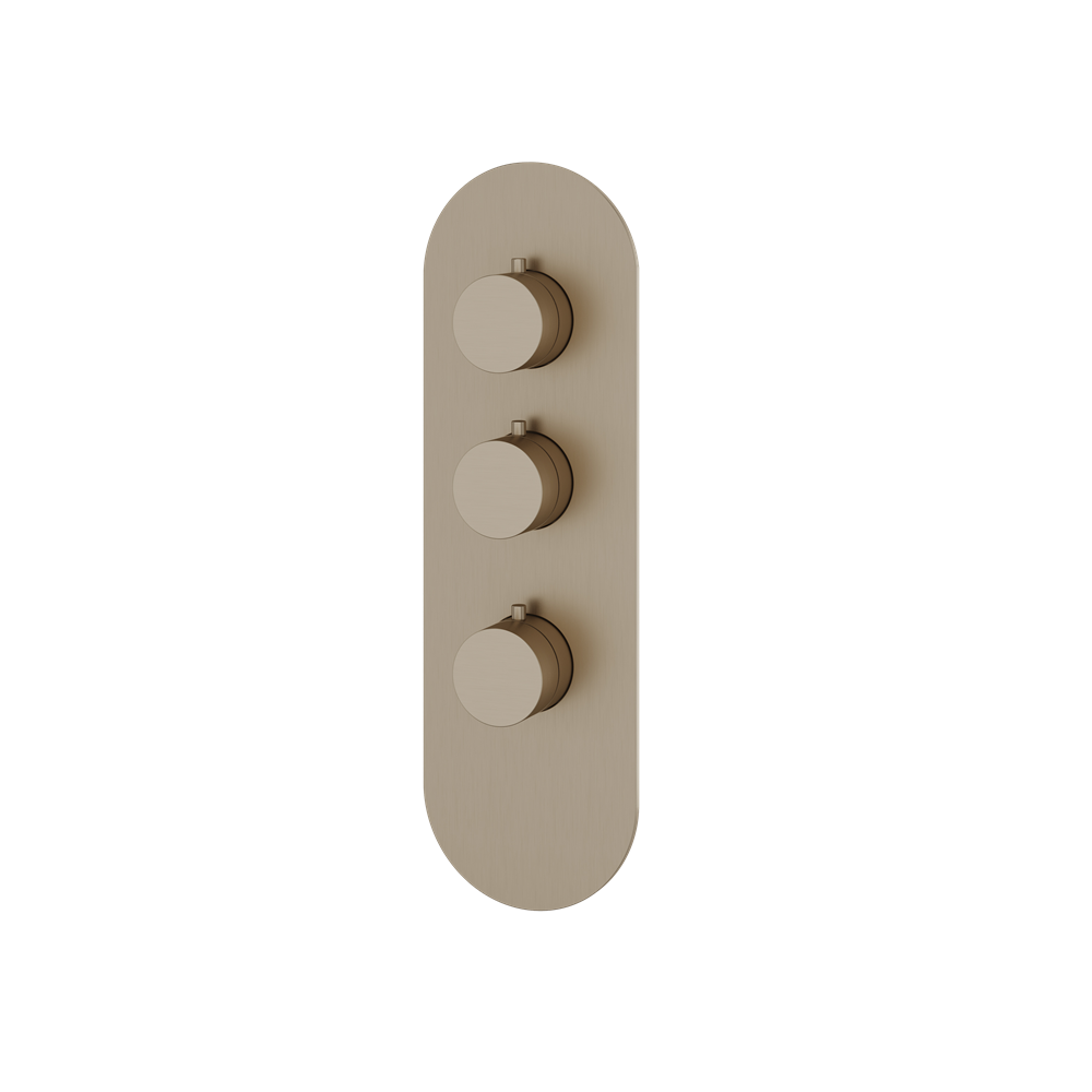 Aquabrass - Round Trim Set for 2 Shut-Off Thermostatic Valve