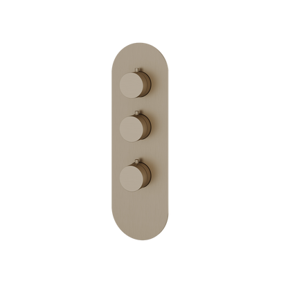 Aquabrass - Round Trim Set for 2 Shut-Off Thermostatic Valve