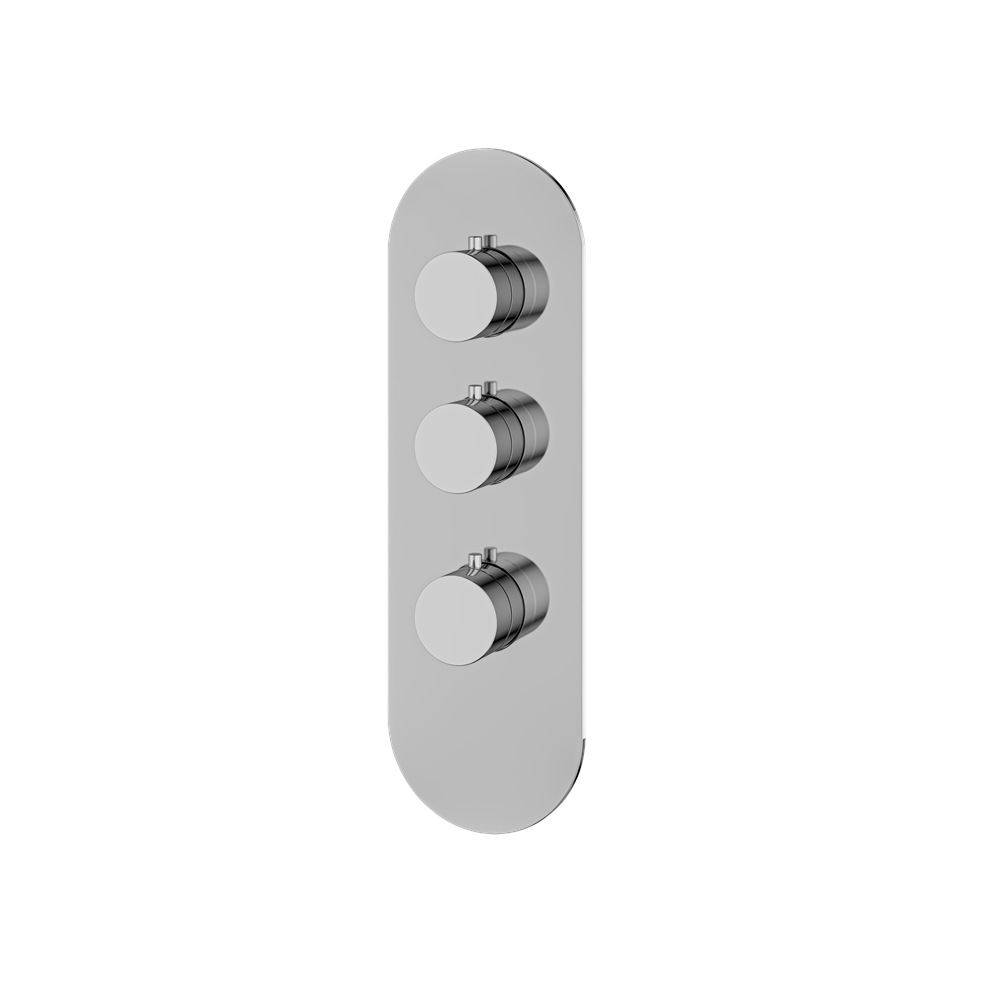 Aquabrass - Round Trim Set for 2 Shut-Off Thermostatic Valve